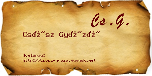 Csősz Győző névjegykártya